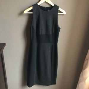 Vince Sleeveless Dress Wool Blend Charcoal Gray 4 Capsule Minimalist Career